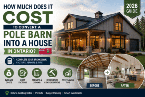 Convert cost of a pole barn into house